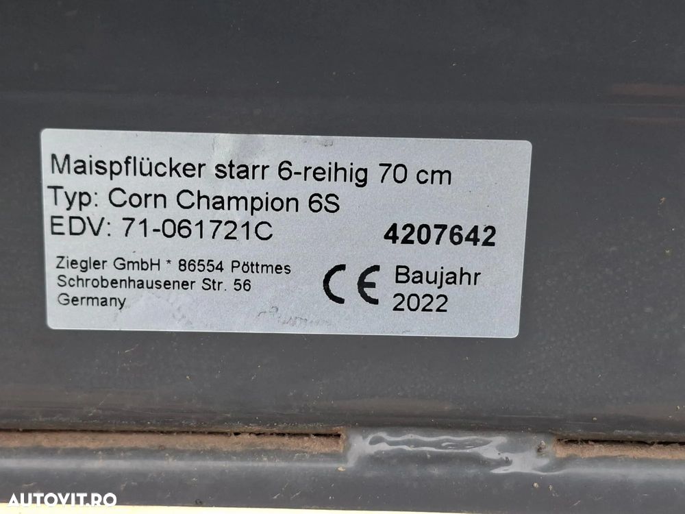 Ziegler CORN CHAMPION 6S-70 HEDER RECOLTAT PORUMB - 13
