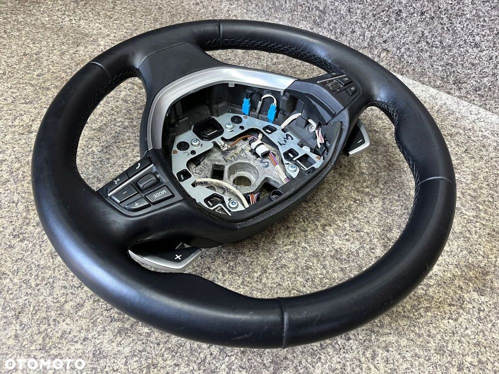 Kierownica kierka LOPATKI blenda multifunkcja skora czarna BMW F11 F10 - 7