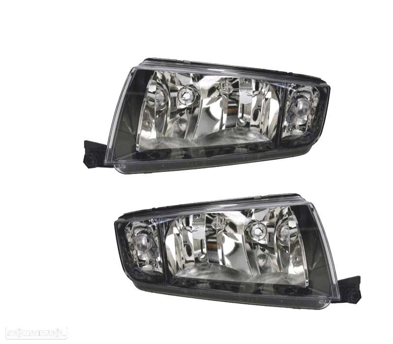FARÓIS OPTICAS PARA SKODA FABIA 4P 5P COMBI 00-07 CINZENTO - 1