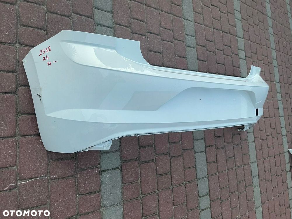 Zderzak tył tylni tylny POLO VI 6 2G 17- 2017  BIAŁY AKRYL bez czujników parkowania OE - 2