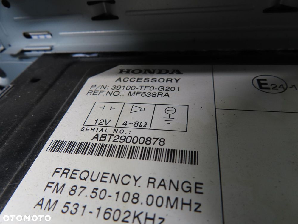 RADIO HONDA JAZZ III 39100TF0G201 - 3