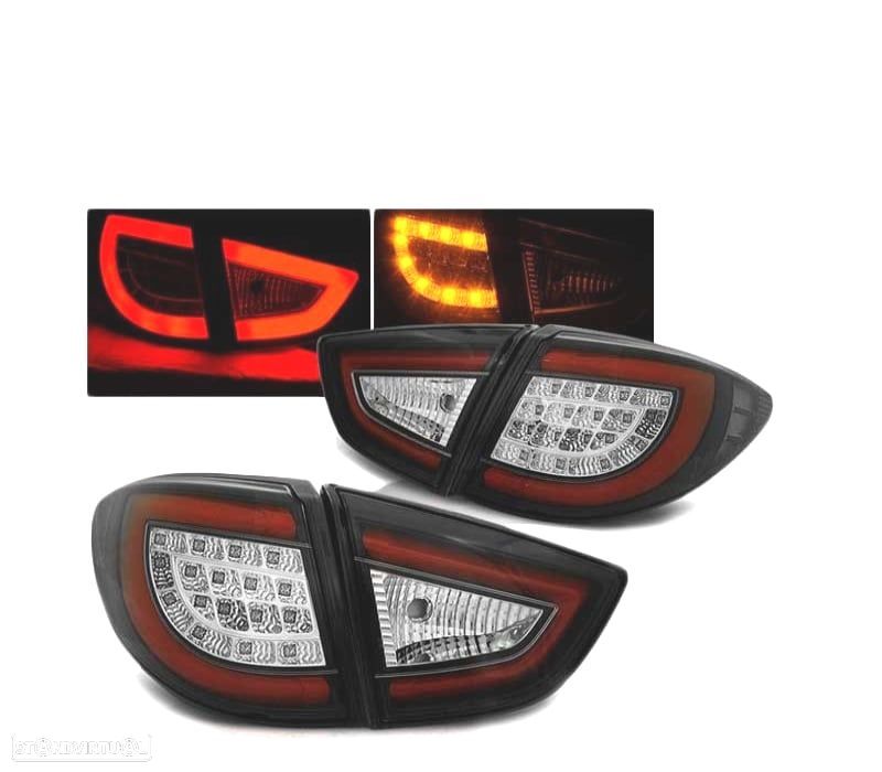 FAROLINS TRASEIROS LED HYUNDAI IX35 09-13 PRETO - 2