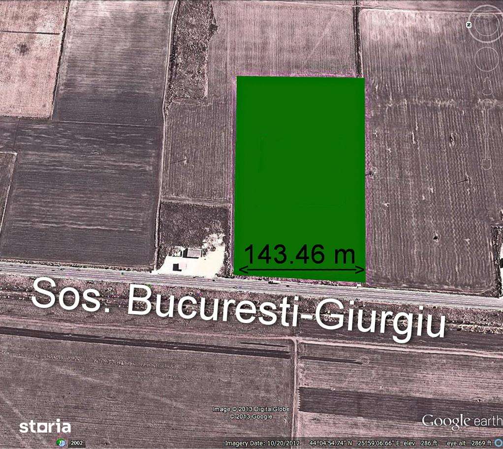 Teren agricol 5 Ha, deschidere 144m, Calugareni,Giurgiu 7 euro/mp+TVA - Imagine principală: 2/5