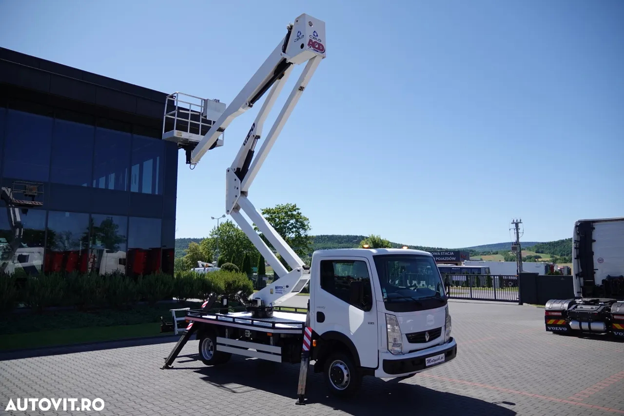 Renault MAXITY 110 DXI / ELEVATOR 20 METRI / ELEVATOR CU CULBIE TP20 / COȘ PENTRU 2 PERSOANE - 250 KG / 42.000 KM / CONTRACT POST-SERVICE - 3