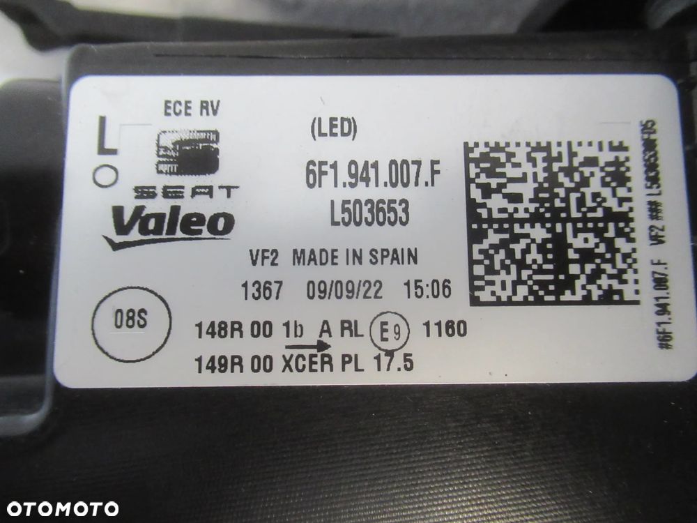 LAMPA PRZEDNIA PRZÓD LEWA SEAT IBIZA 5 V LIFT SEAT ARONA FULL LED 6F1941007F 2021 - 24