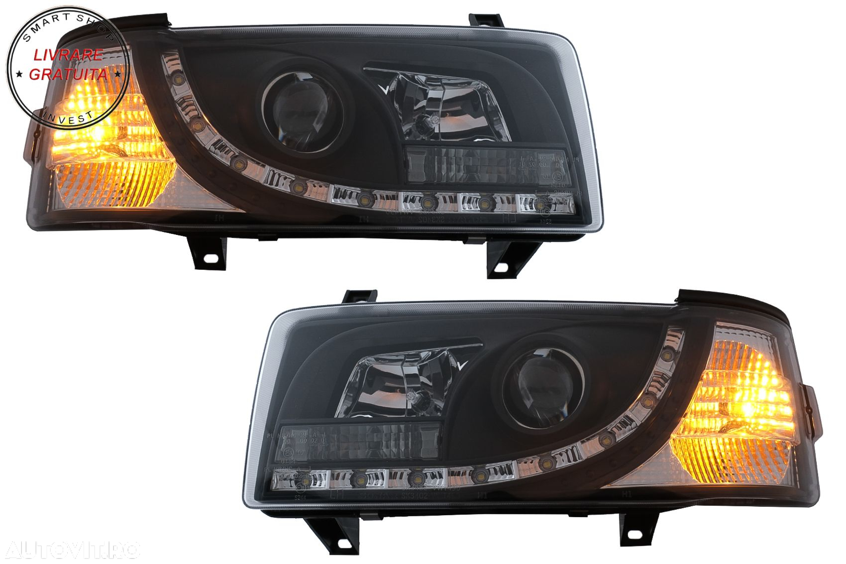 Faruri LED DRL VW Transporter T4 (1990-2003) Negru- livrare gratuita - 5