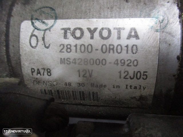 Motor De Arranque 281000R010  MS4280004920 TOYOTA AVENSIS 2008 2.0D4D 126CV 5P CINZA TOYOTA AURIS 1 FASE 1 2009 2.0 D4D 126CV 5P AZUL TOYOTA AURIS 2008 2.0D4D 126CV 5P CINZA - 1