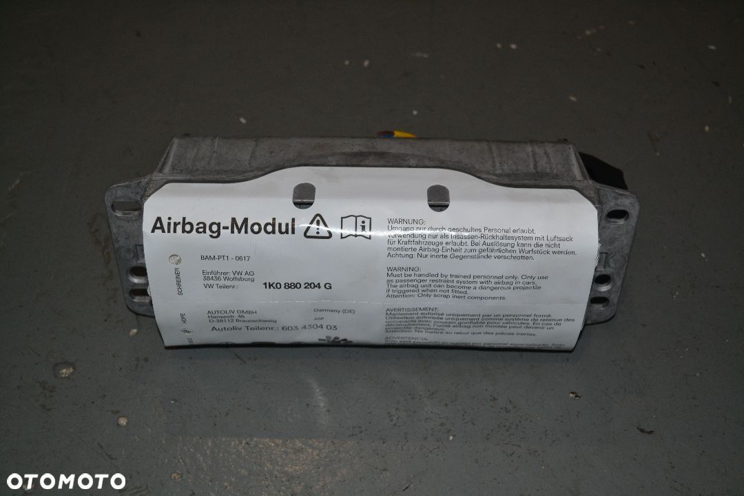 VW GOLF V KOMBI JETTA SKODA OCTAVIA AIRBAG PODUSZKA PASAŻERA 1K0880204G - 1