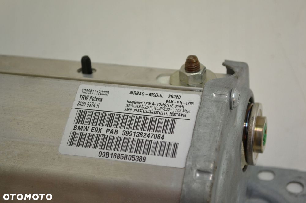 BMW E90 E91 PODUSZKA POWIETRZAN AIRBAG PASAŻERA 399138247064 - 4