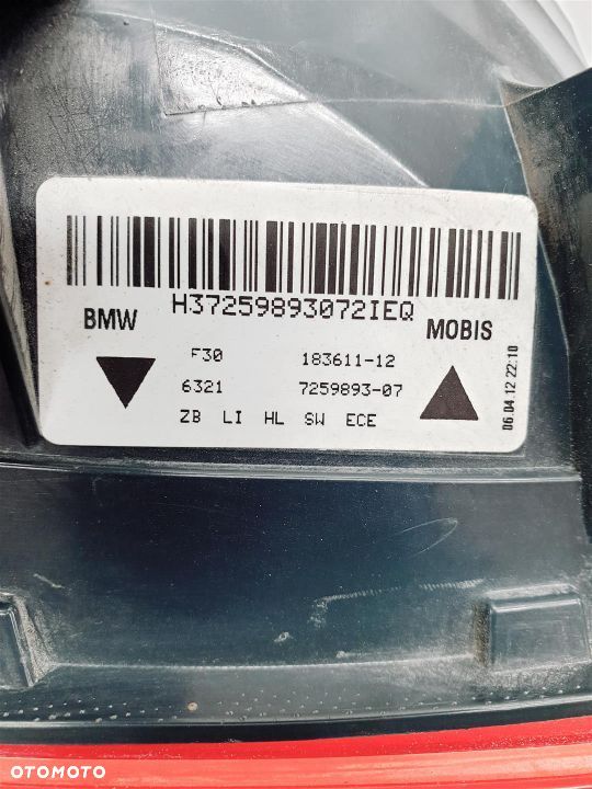 BMW 3 F30 11-15r LEWA LAMPA TYŁ ORY EU !!! - 6