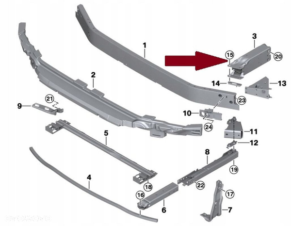 STREFA ZGNIOTU ODBÓJ PAS BMW F48 F39 F45 F46 PRAWY 51117406386