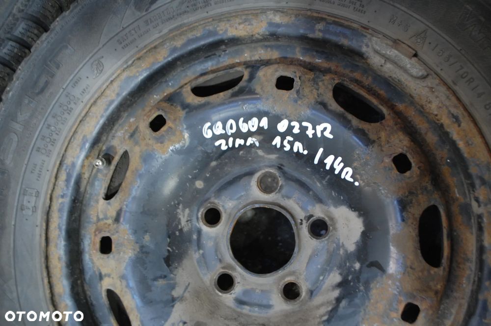 KOŁA FELGI STALOWE + OPONY ZIMOWE 6Q0601027R 5X100 ET35 5J 165/70R14 VW POLO IV SKODA AUDI SEAT - 8