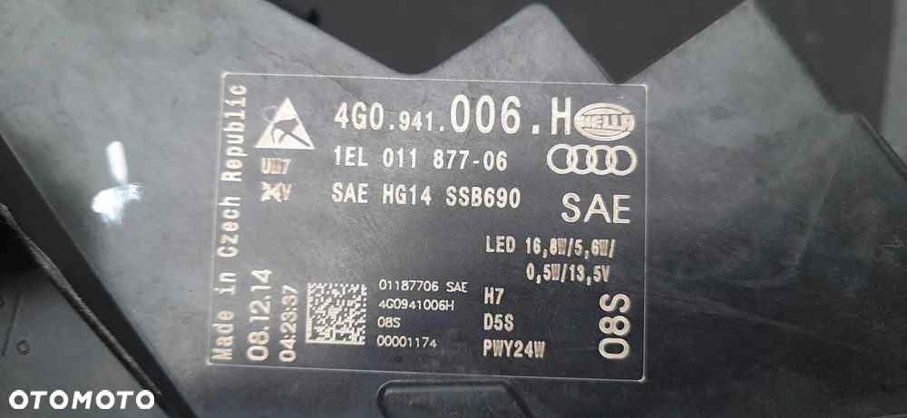 Lampa Prawa Lewa Bi-Xenon LED Audi A6 C7 4G0 LIFT USA 4g0941005h 1el 011877-05 4g0941006h 1el 011877-06 - 10