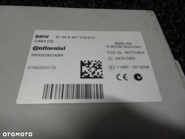 BMW F01 F07 F10 CAS MODUŁ STEROWNIK 9367376  RAF-AUTO CZĘŚCI BMW - 2