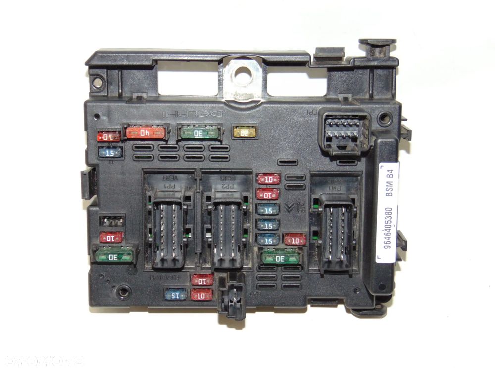 Moduł sterownik BSM skrzynka puszka bezpieczników 9646405380 Citroen C2 C3 C5 Berlingo I Xsara Picasso Peugeot 206 307 Partner - 9