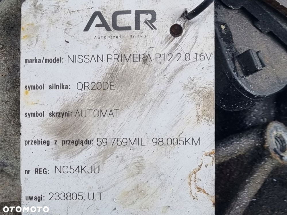 AUTOMATYCZNA SKRZYNIA BIEGÓW Nissan Primera P12 2.0 16V _ automat - 9