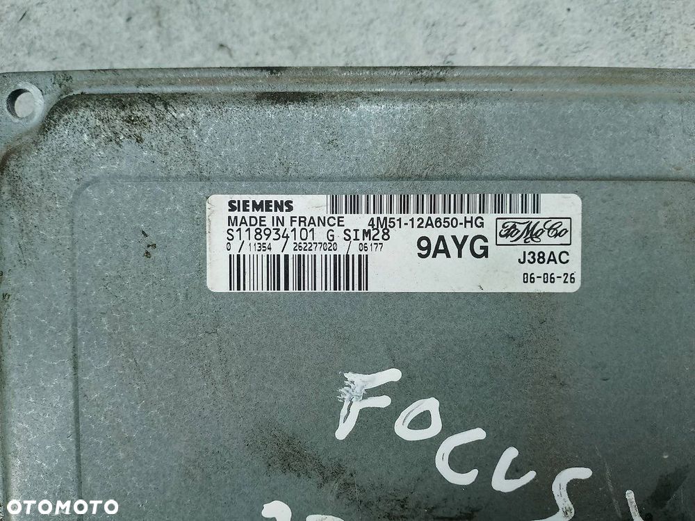 KOMPUTER, STEROWNIK FORD FOCUS II 4M51-12A650-HG S118934101 1.6 16V - 4