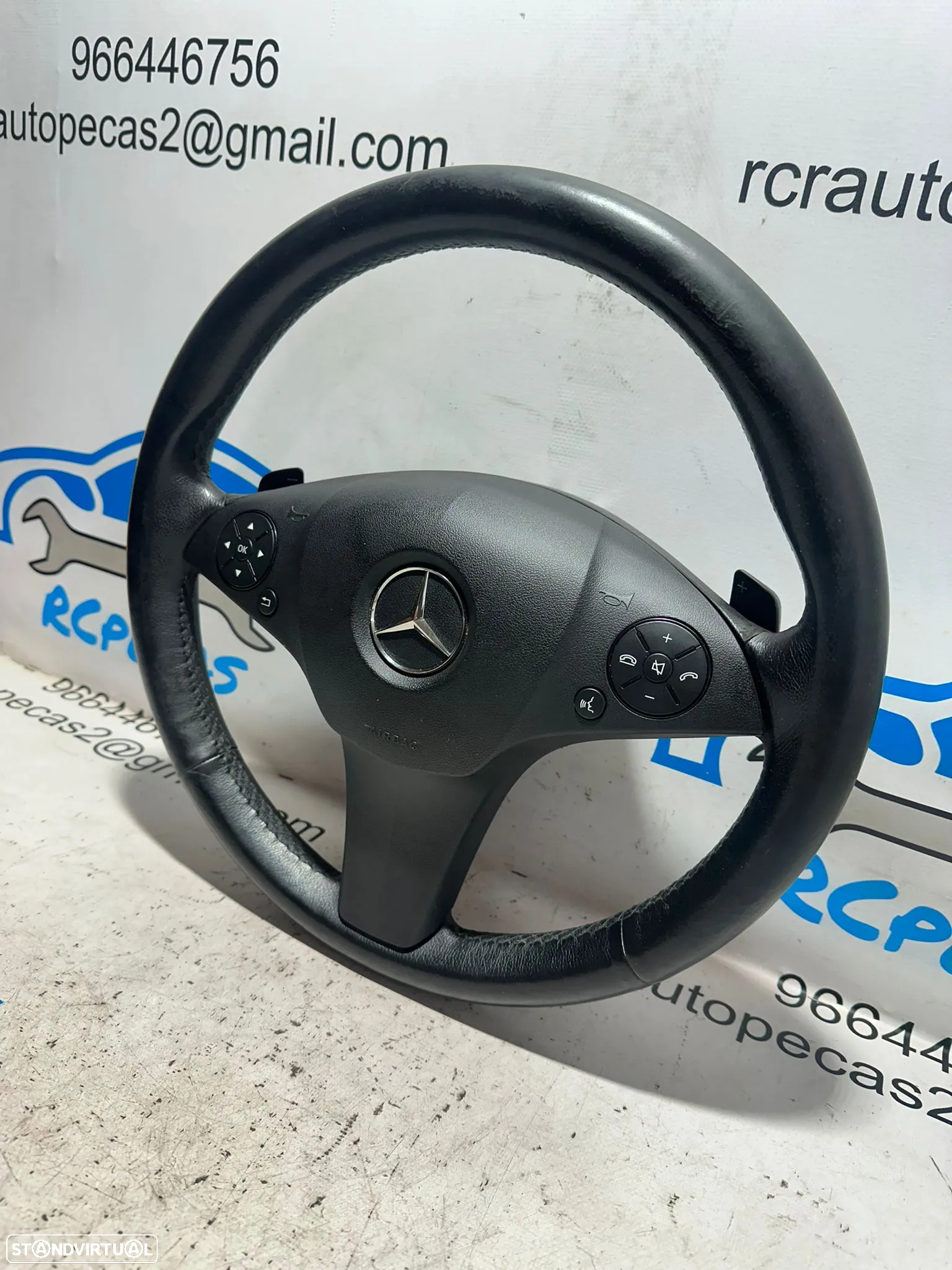 .Volante Airbag Pele Perfurada Comandos Multifunções Patilhas AMG Mercedes-Benz Classe E W212 C207 Classe C W204 - 4