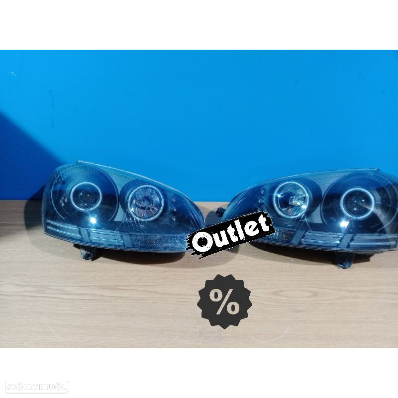 R148716C3 FARÓIS ANGEL EYES VOLKSWAGEN VW GOLF 5 MK V 03-09 FUNDO PRETO - 4