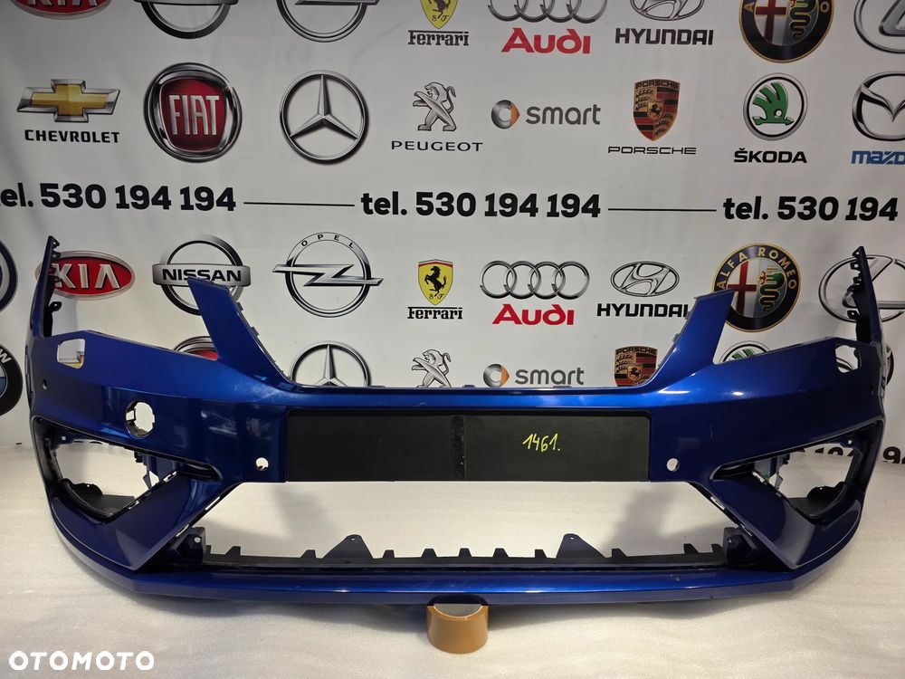SEAT LEON 3 III LIFT FR CUPRA ZDERZAK PREDNI PRZÓD , ŁADNY , NA SPRYSKI + 4xPDC 4X PDC , KOLOR NIEBIESKI METALIK / ATRAMENTOWY , NR 5F0807221AB , NR AUKCJI NZ1461 - 1