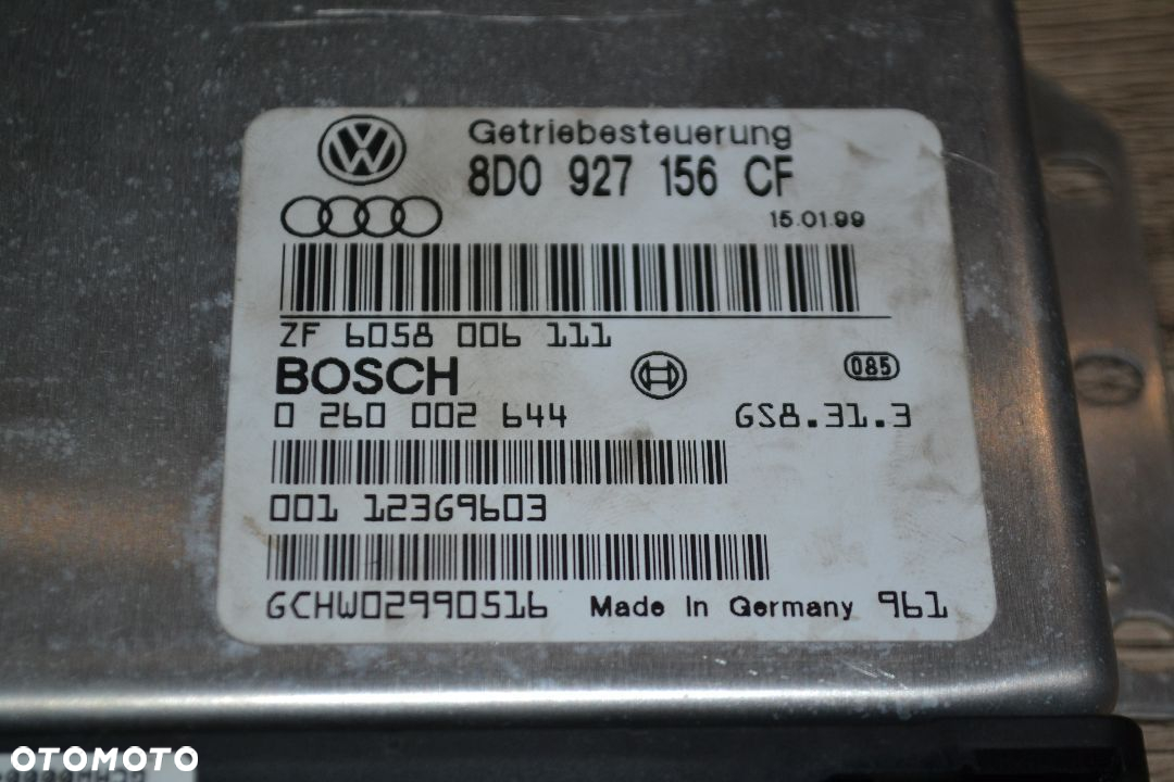 AUDI A6 C5 A4 B5 STEROWNIK AUTOMATYCZNEJ SKRZYNI BIEGÓW 8D0927156CF 0260002644 - 2