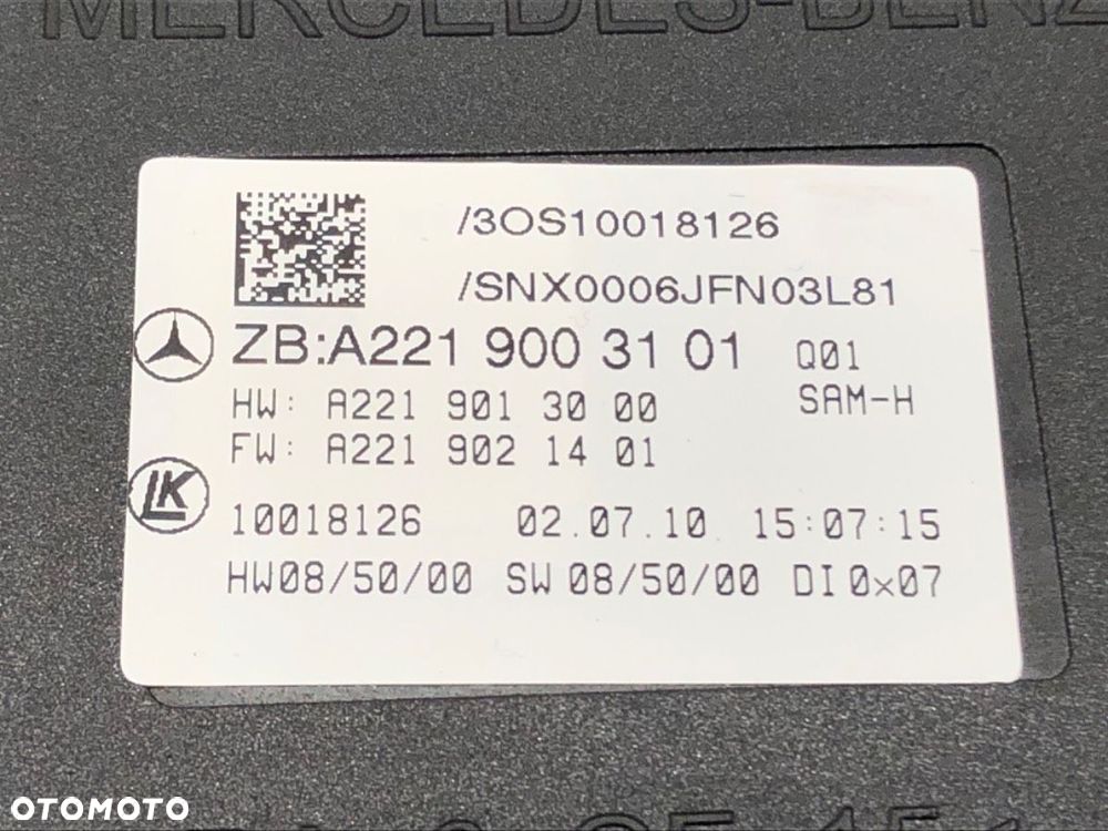 MODUŁ SAM  MERCEDES-BENZ KLASA S (W221) 2005 - 2013 S 500 (221.071, 221.171) 285 kW [388 KM] - 4