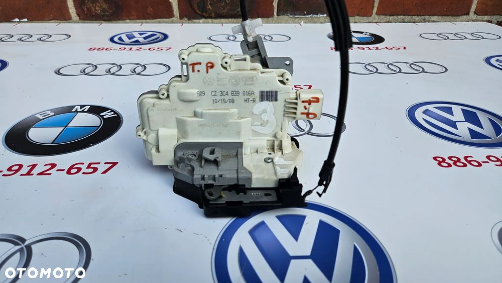 VW Passat B6 Zamek drzwi tył prawy 7 PIN Zamek drzwi tylnych prawy z linką 3C4839016A - 2