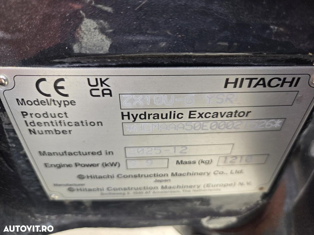 Hitachi ZX10, 1,3 tone, adanci sapare 2m, CUPLA RAPIDA+3 cupe, inst picon pe brate, senile cauciuc extensibile, produs in JAPONIA, posibilitate leasing 5 ani-PROMOTIE 19.500 EUR+Tva - 7