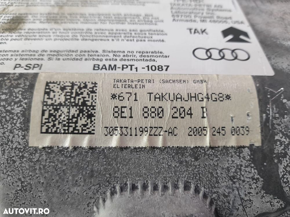 Airbag pasager 8E1880204 Audi A4 B7 [2004 - 2008] 2.0 TDI BLB - 3