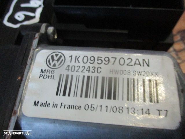 Motor Elevador Vidro 1K0959702AN  1K0959792R VW GOLF 5 2009 FE VW GOLF 6 5K 2009 1.4TSI 160CV 5P BRANCO FE - 3