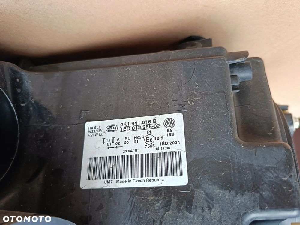 Lampa przednia prawa VW Caddy III 3 reflektor 2K1941016B - 6