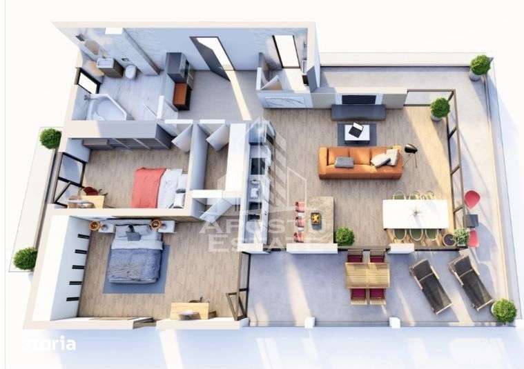 Apartament cu 3 camere, terasa 14 mp, bloc nou, zona Girocului — fotografia 1