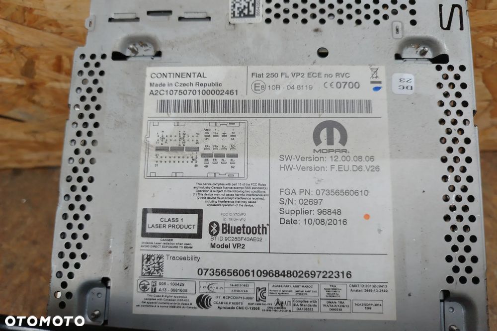 radio CD Bluetooth Continental do Fiat Dicato III Lift 14- boxer jumper, nie wylogowane - 7