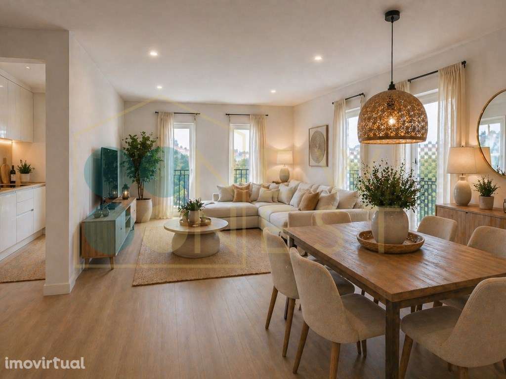 Apartamento T3 com Vista Rio - Arrecadação e Parqueamento - Espaço,... - Grande imagem: 2/16