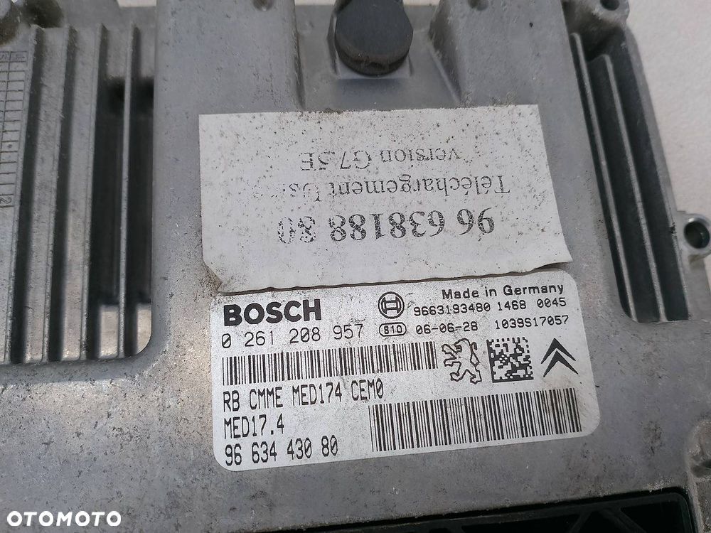KOMPUTER, STEROWNIK PEUGEOT 207 9663443080  9663193480  0261208957 1.6 THP - 2
