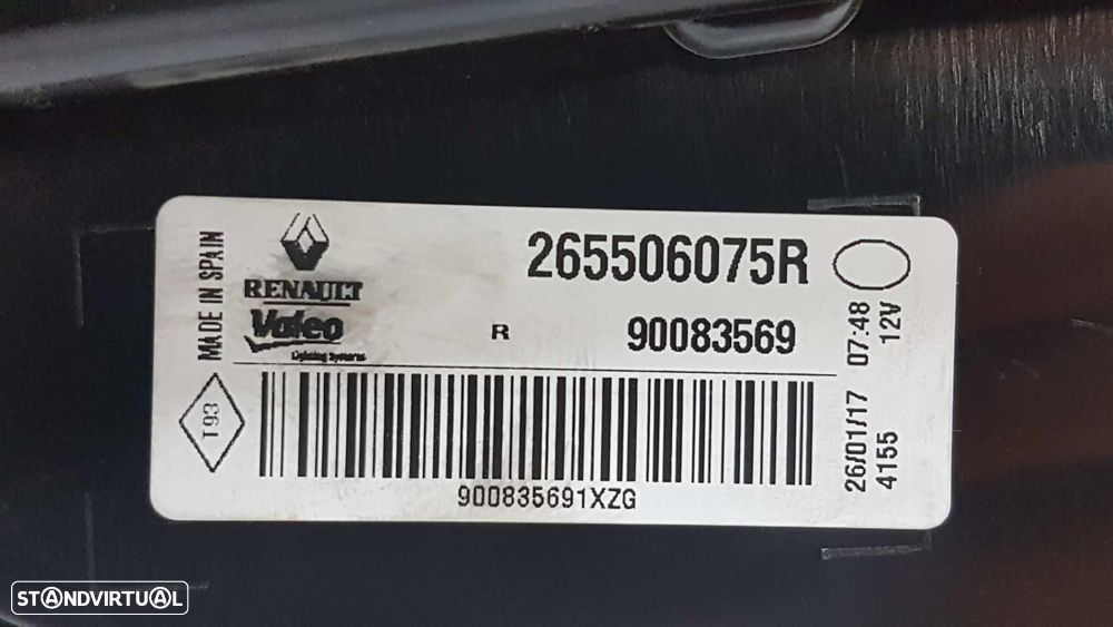 FAROLIM TRASEIRO DIREITO RENAULT MEGANE IV FASTBACK 2015 -265506075R - 4