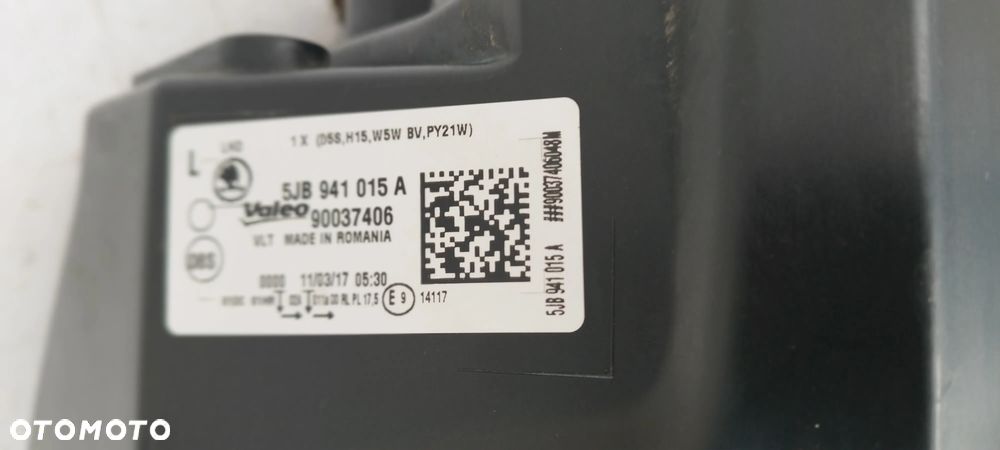 Skoda Rapid 2013-2017 Bi Xenon D5S Lewa Idealna Oryginał 5JB941015A - 6