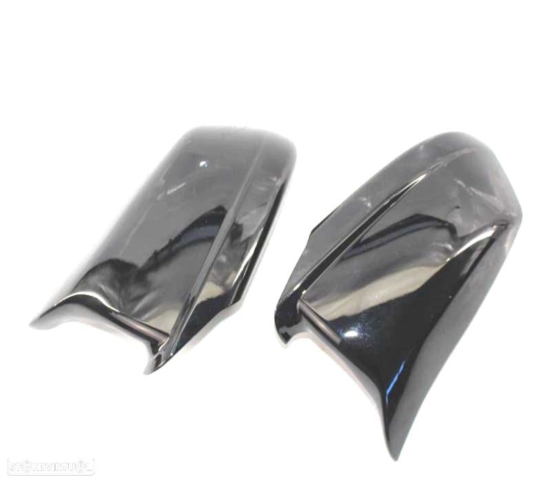 CAPAS DE ESPELHOS RETROVISORES BMW F10 F11 F18 LOOK M 11-13 PRETO BRILHANTE - 2