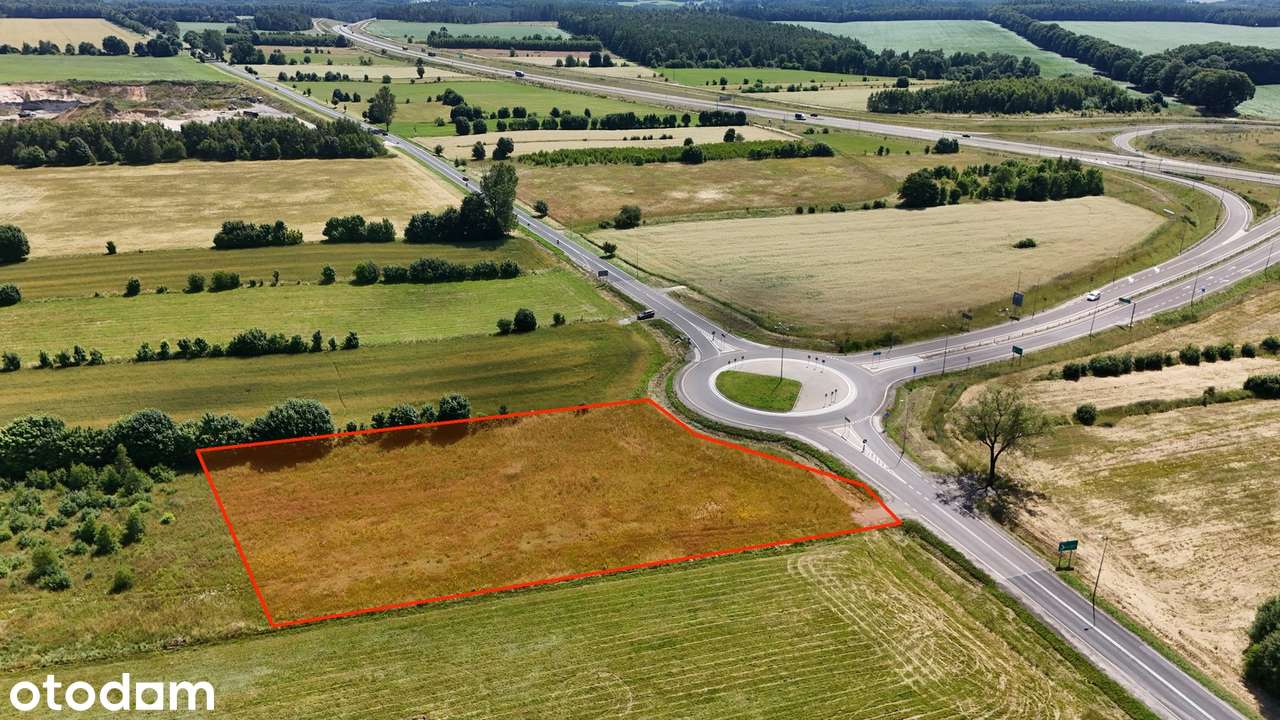 Działka rolna przy węźle S11 w Kłaninie, 14 km od Bobolic, raty 0%
