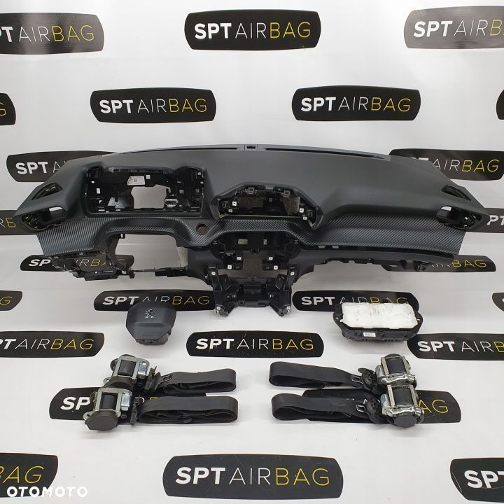 PEUGEOT 208 N.M. 2008 II DESKA ROZDZIELCZA KONSOLA KOKPIT PULPIT PODUSZKI AIRBAG AIR BAG PASY KIT SET - 1