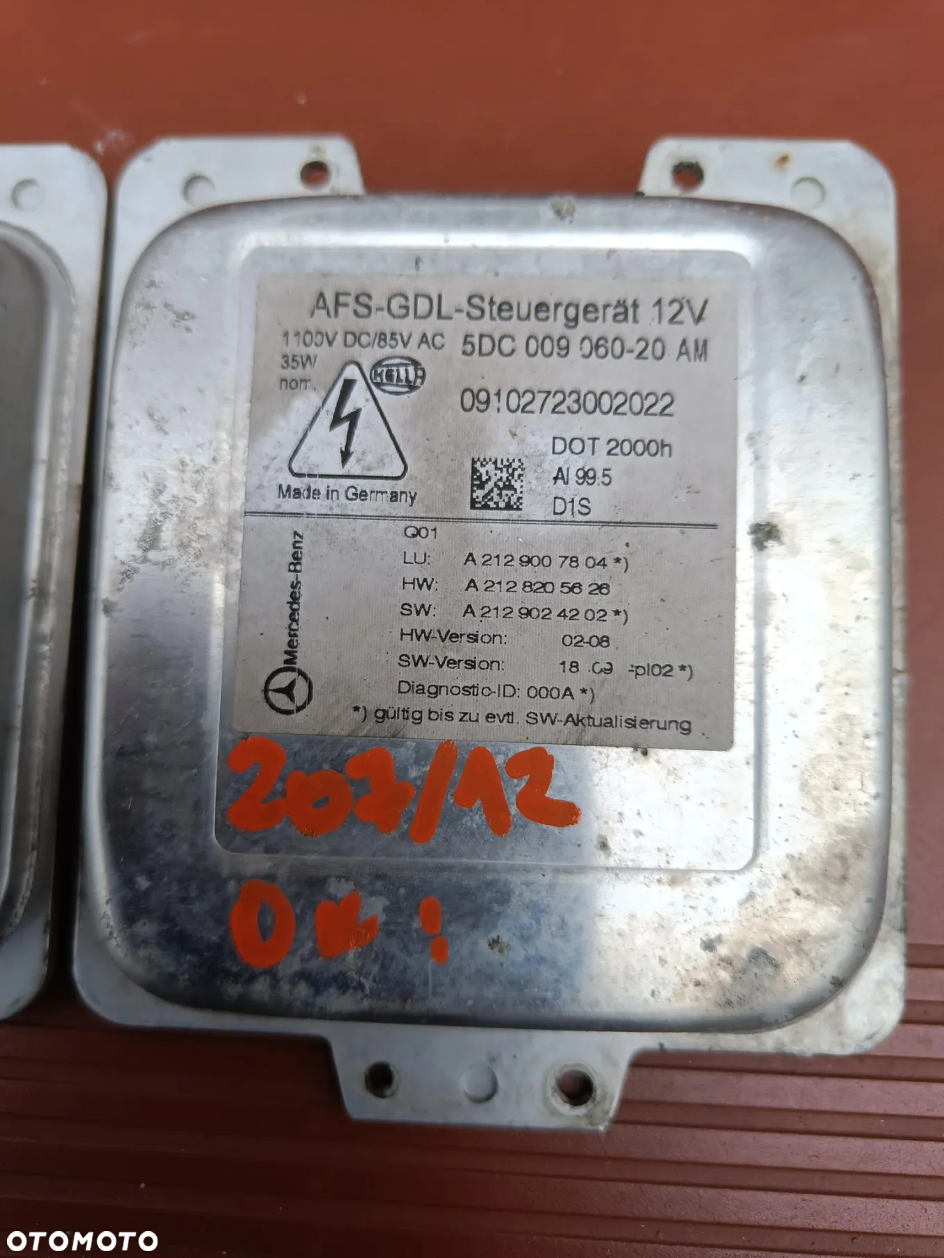 MERCEDES W207 W212 PRZETWORNICA LAMPY XENON 5DC009060-20 A2129007804 - 2