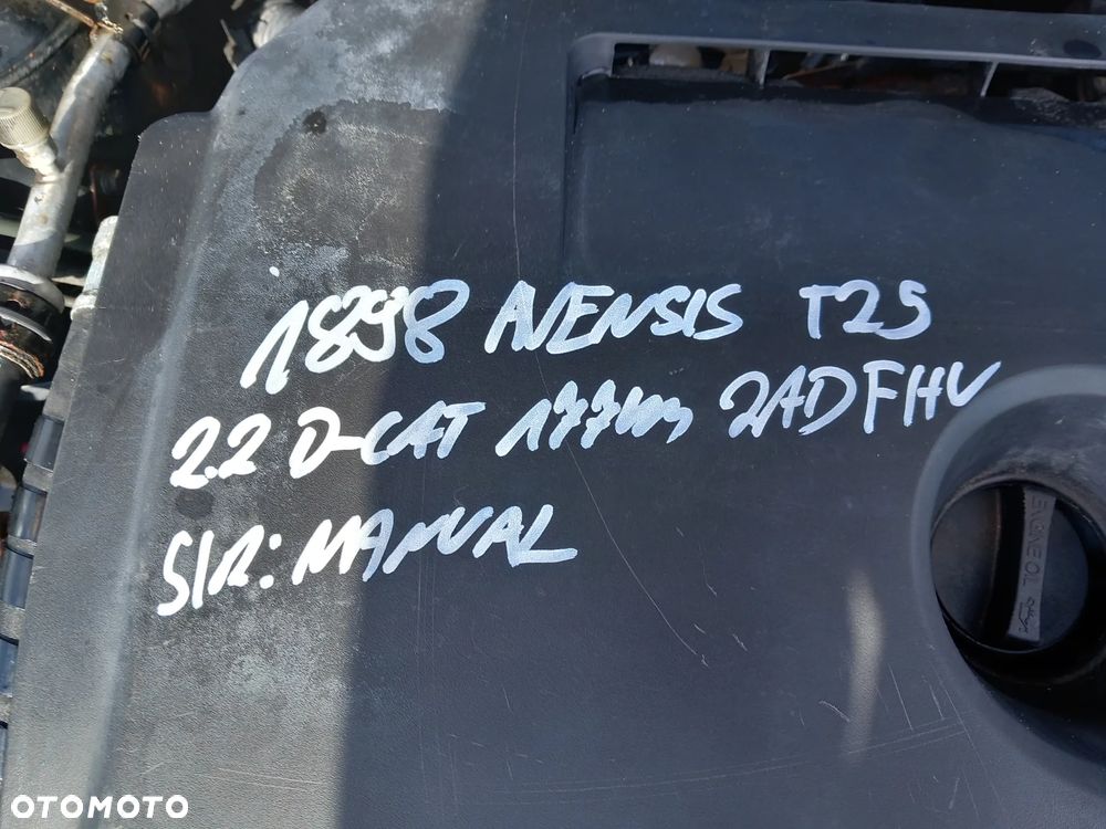 TOYOTA AVENSIS T25 SILNIK 2.2 D-CAT 177KM DIESEL OZNACZENIE: 2ADFHV - 2