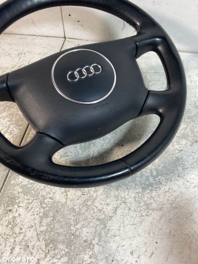 kierownica+poduszka audi a4 b6 4 ramienna czarna skóra - 3