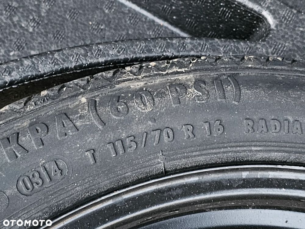 KOŁO DOJAZDOWE ZAPASOWE ZESTAW KLUCZ LEWAREK STYROPIAN OPEL ASTRA J KOMBI 16 CALI 5x115 115/70/16 - 5