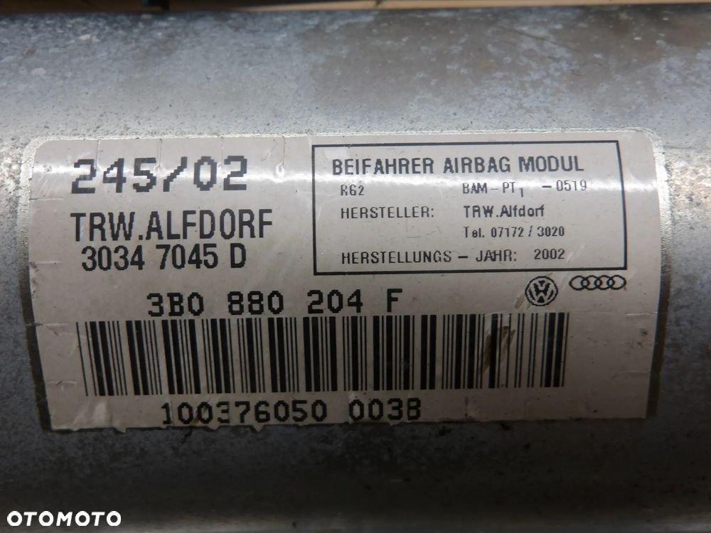 PASSAT B5 FL SEDAN 1.9TDI PODUSZKA AIRBAG PASAŻERA 3B0880204F - 4