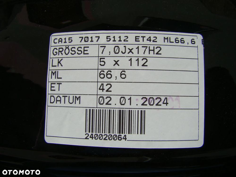 a101 5x112 Audi A4 B6 B7 B8 A3 8P 8Y 8V Q2 Q3 A6 C5 C6 7jx17 et42 niemontowane - 6