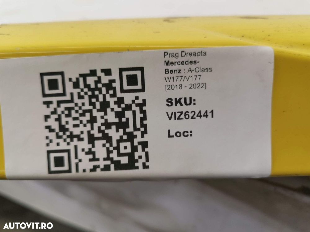 Prag Dreapta Mercedes-Benz  A-Class W177/V177 2018 2019 2020 2021 2022 - 8
