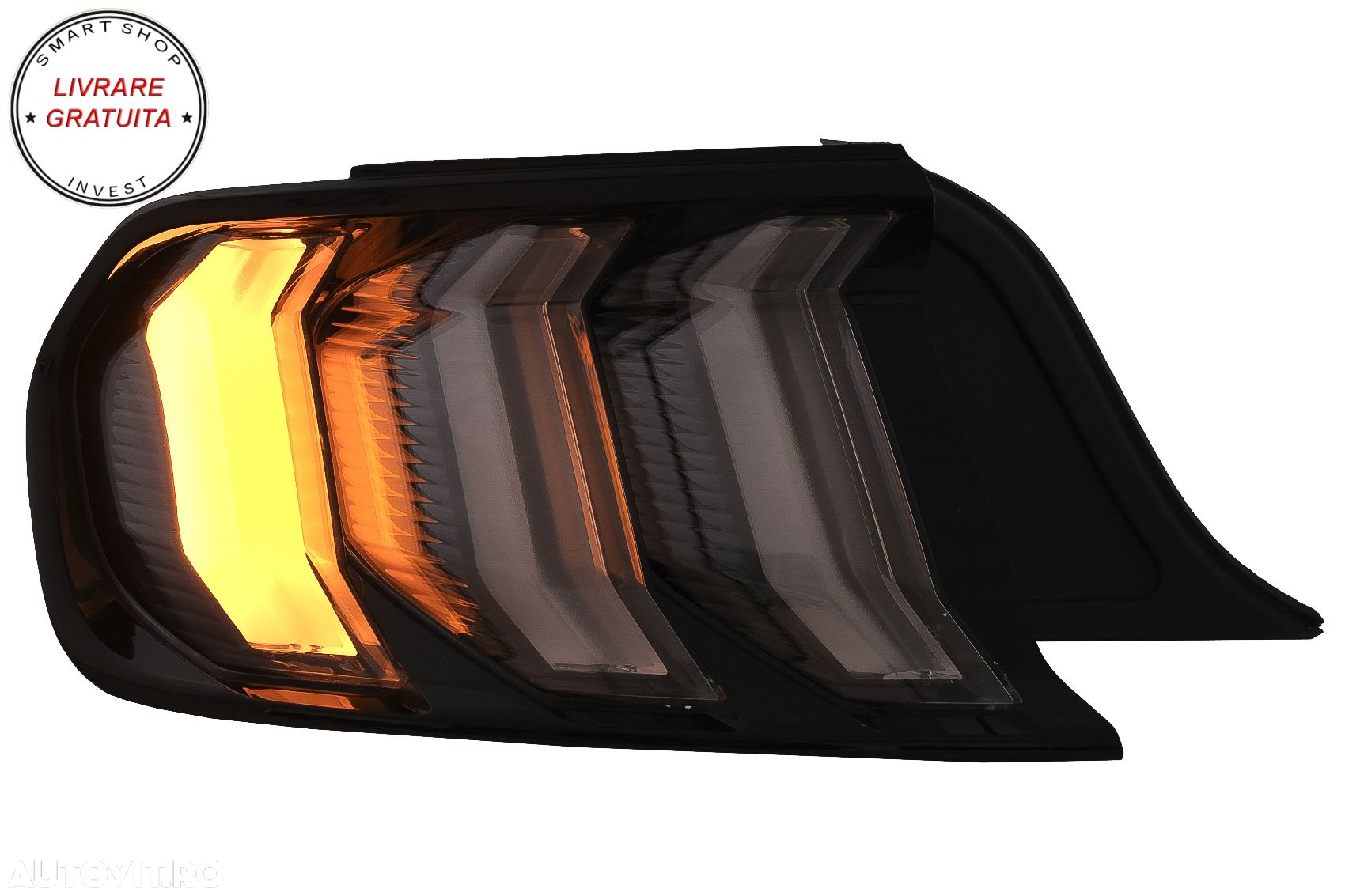 Stopuri Full LED compatibile cu Ford Mustang VI S550 (2015-2019) Fumuriu Clar Semn- livrare gratuita - 6