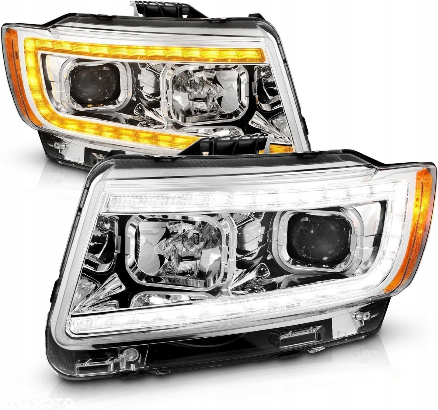 Reflektory Lampy kpl Diody Soczewka Clear Chrom Jeep Grand Cherokee WK2 10- - 1