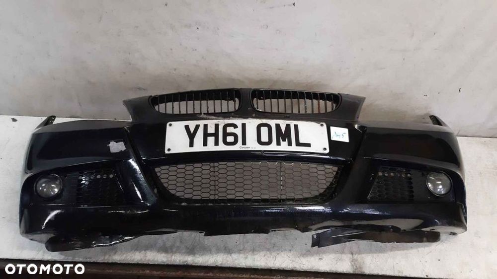 * ZDERZAK PRZÓD PRZEDNI BMW E90 E91 LIFT FL M PAKIET ///M HALOGENY CZARNY SCHWARZ 2 - 1